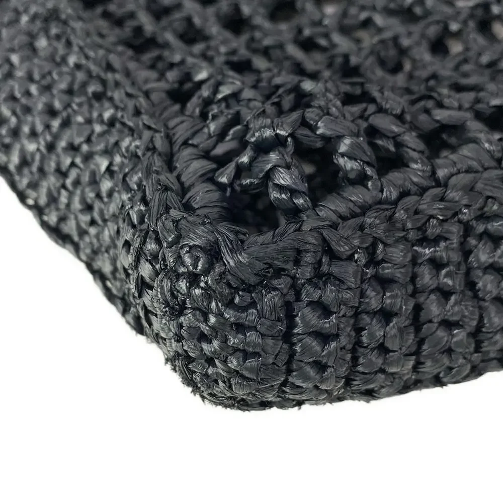 Prada Crochet Tote Bag Tote Bag 1BG393 Black White